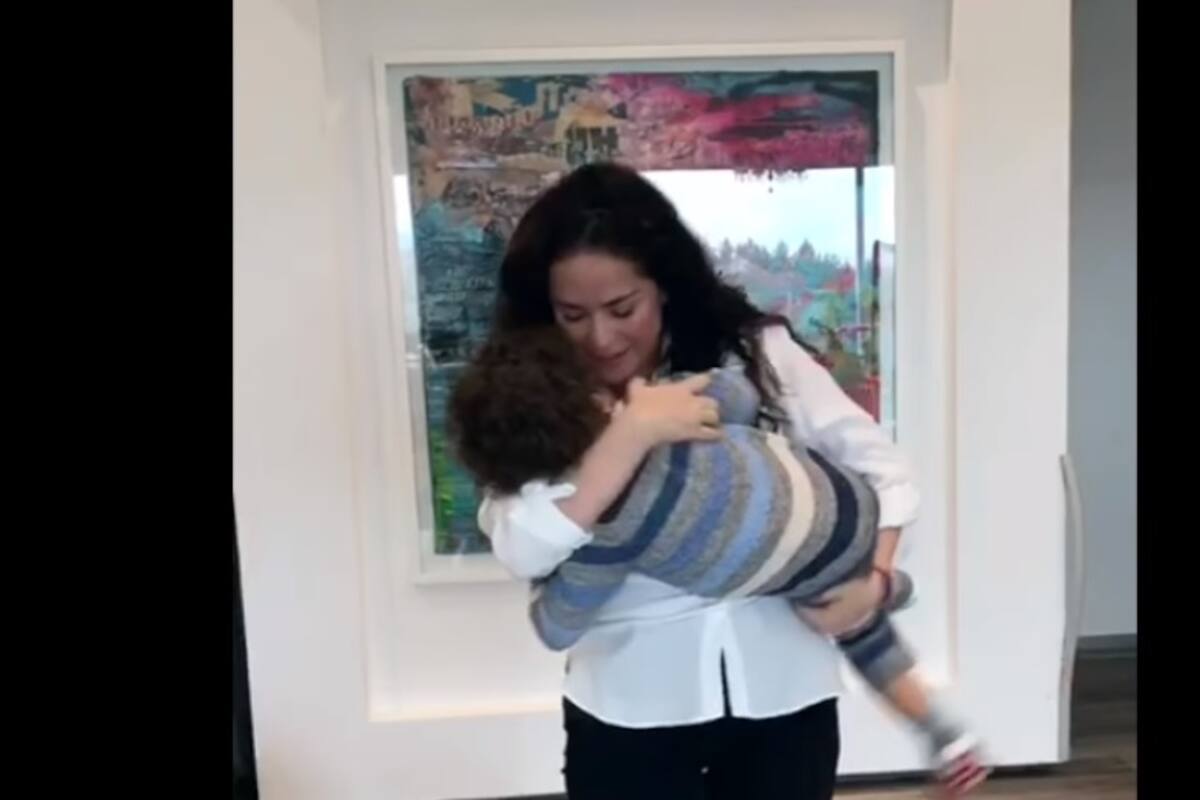 Danna García comparte emotivo video al reencontrarse con su hijo