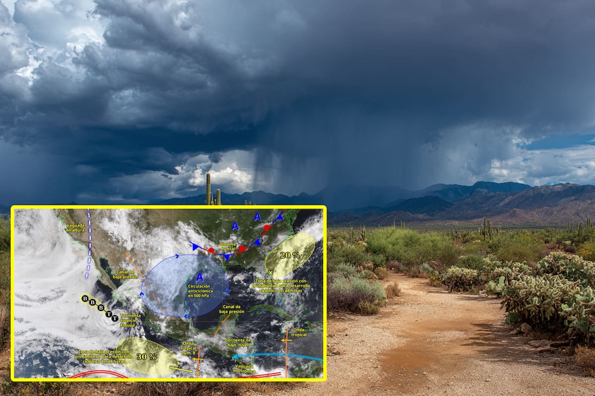 Monzón mexicano causará fuertes lluvias y se formará un posible ciclón este fin de semana