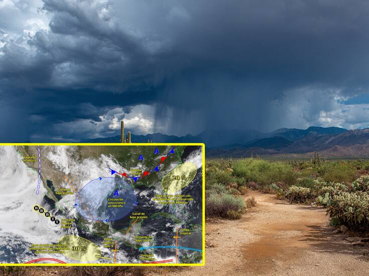Monzón mexicano causará fuertes lluvias y se formará un posible ciclón este fin de semana