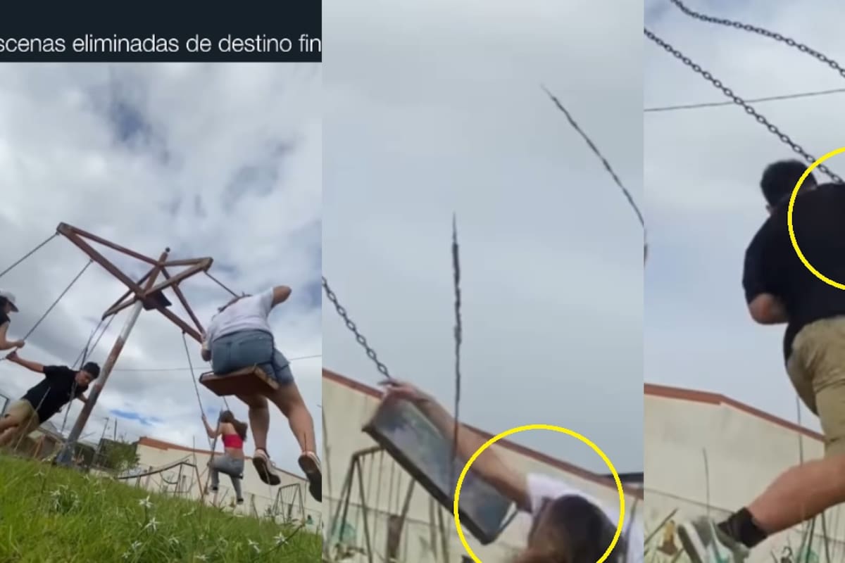 “Entre golpes y tropiezos”: amigos graban su aventura en los columpios, pero acaban mal y los comparan con Destino Final