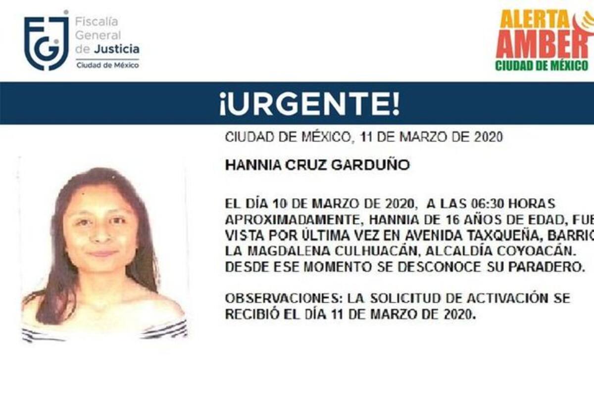 Buscan a la niña Hannia que está desaparecida en la CDMX