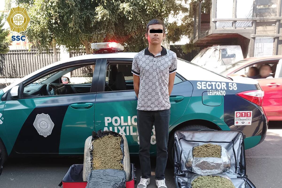 Detienen a hombre con 20 kilos de marihuana en maletas de viaje