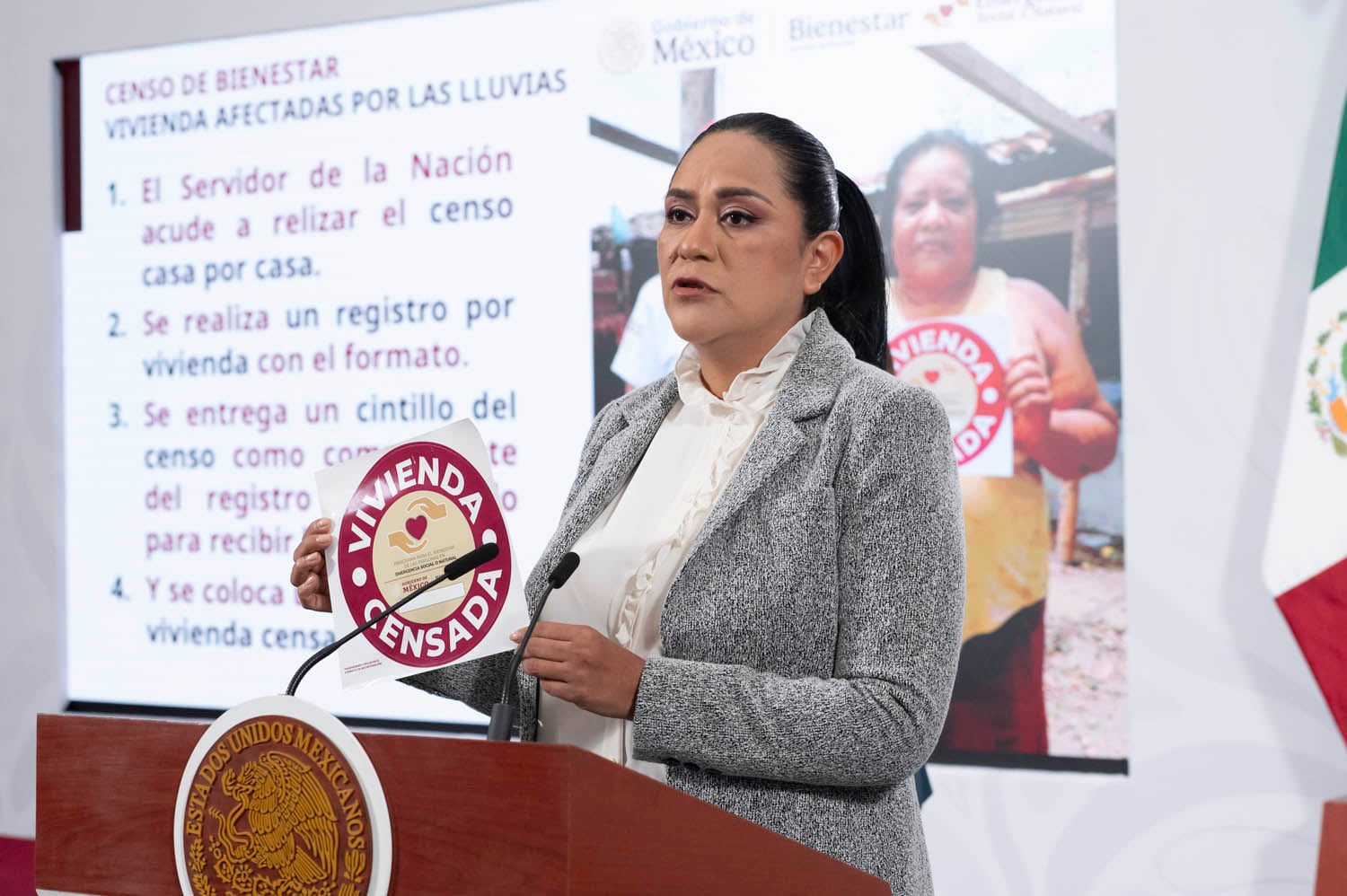 Cuauhtémoc, Ciudad de México. 13 de octubre 2025. Ariadna Montiel, secretaria de Bienestar. | Foto: Saúl López Escorcia/Presidencia