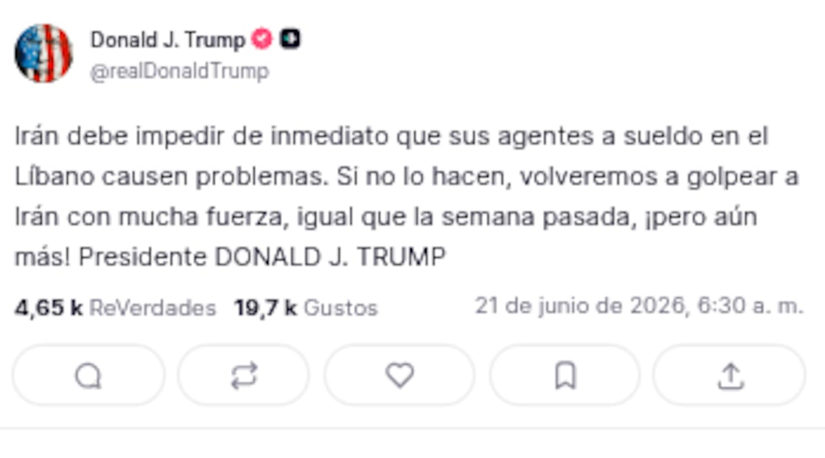 Crédito: Truth Social @realDonaldTrump