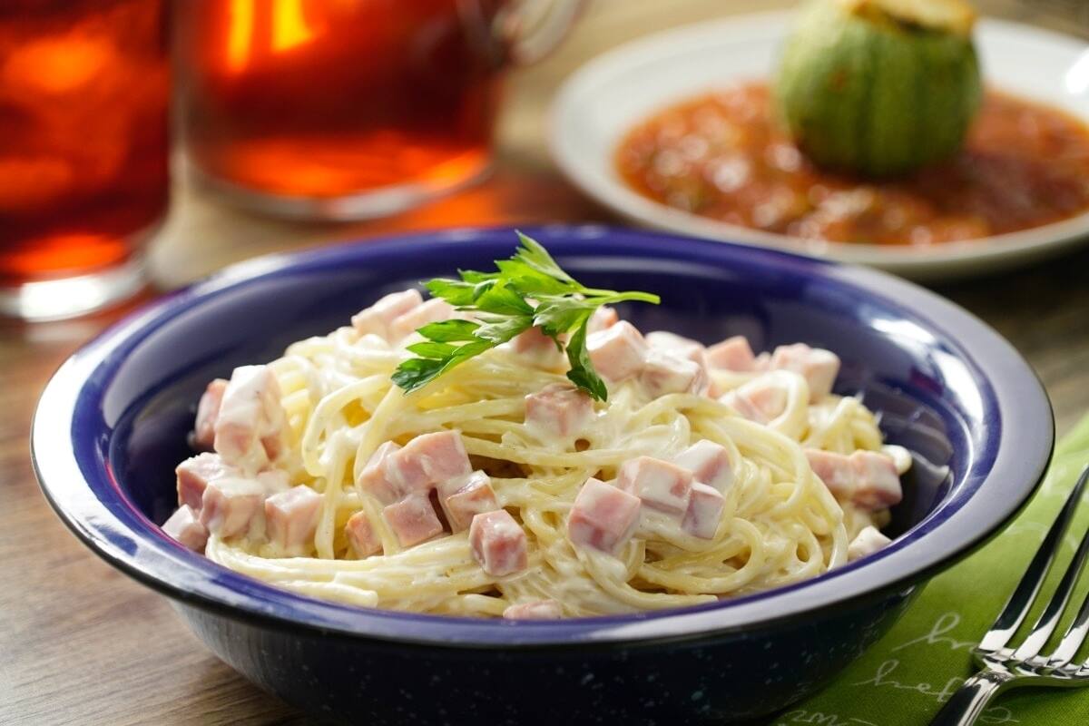 Espagueti con crema