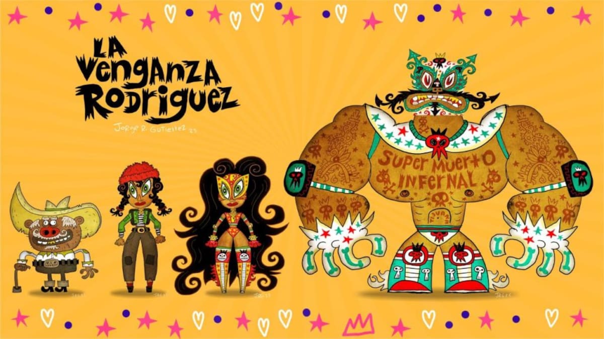 El animador tijuanense Jorge Gutiérrez reimagina la lucha libre desde Tijuana en su nuevo cortometraje “La venganza Rodríguez”. Foto: Cortesía