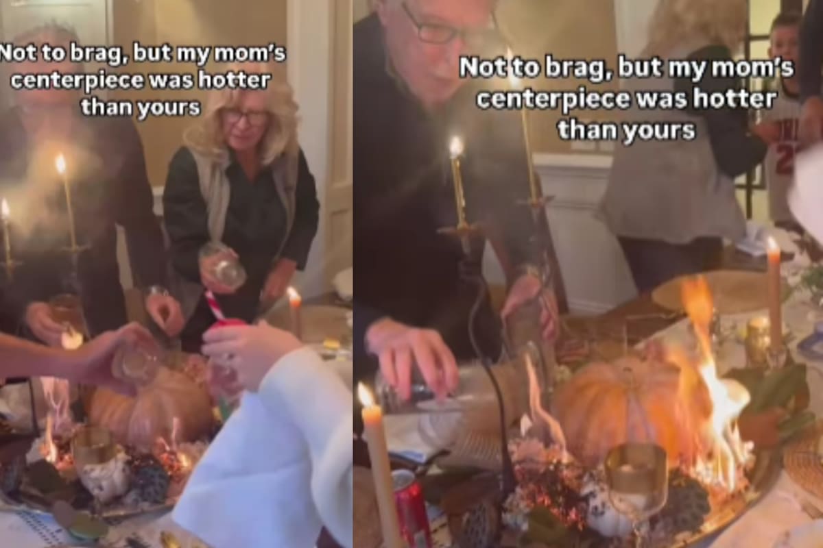 “Fue en pleno Thanksgiving”: Familia reunida vive momento de riesgo cuando su centro de mesa se incendia durante la cena