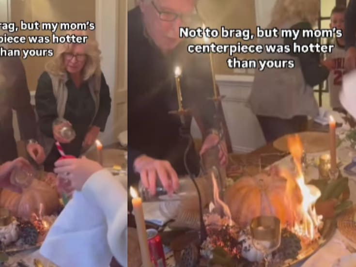 “Fue en pleno Thanksgiving”: Familia reunida vive momento de riesgo cuando su centro de mesa se incendia durante la cena