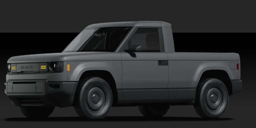 La pick-up eléctrica Slate busca competir por precio con camionetas básicas como la Nissan NP300, pero su bajo costo dependería de un modelo de personalización en casa. | Crédito: Slate