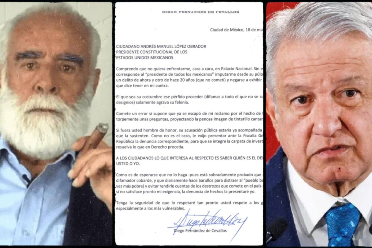Diego Fernández de Cevallos envía carta a AMLO; pide probar acusaciones o lo denunciará