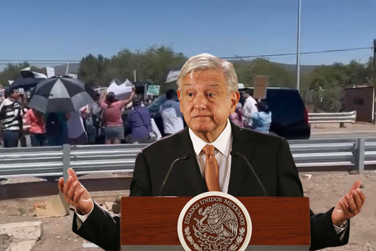 “Mentiroso” e “hipócrita”: manifestantes del Poder Judicial gritan a AMLO y Sheinbaum en Vícam