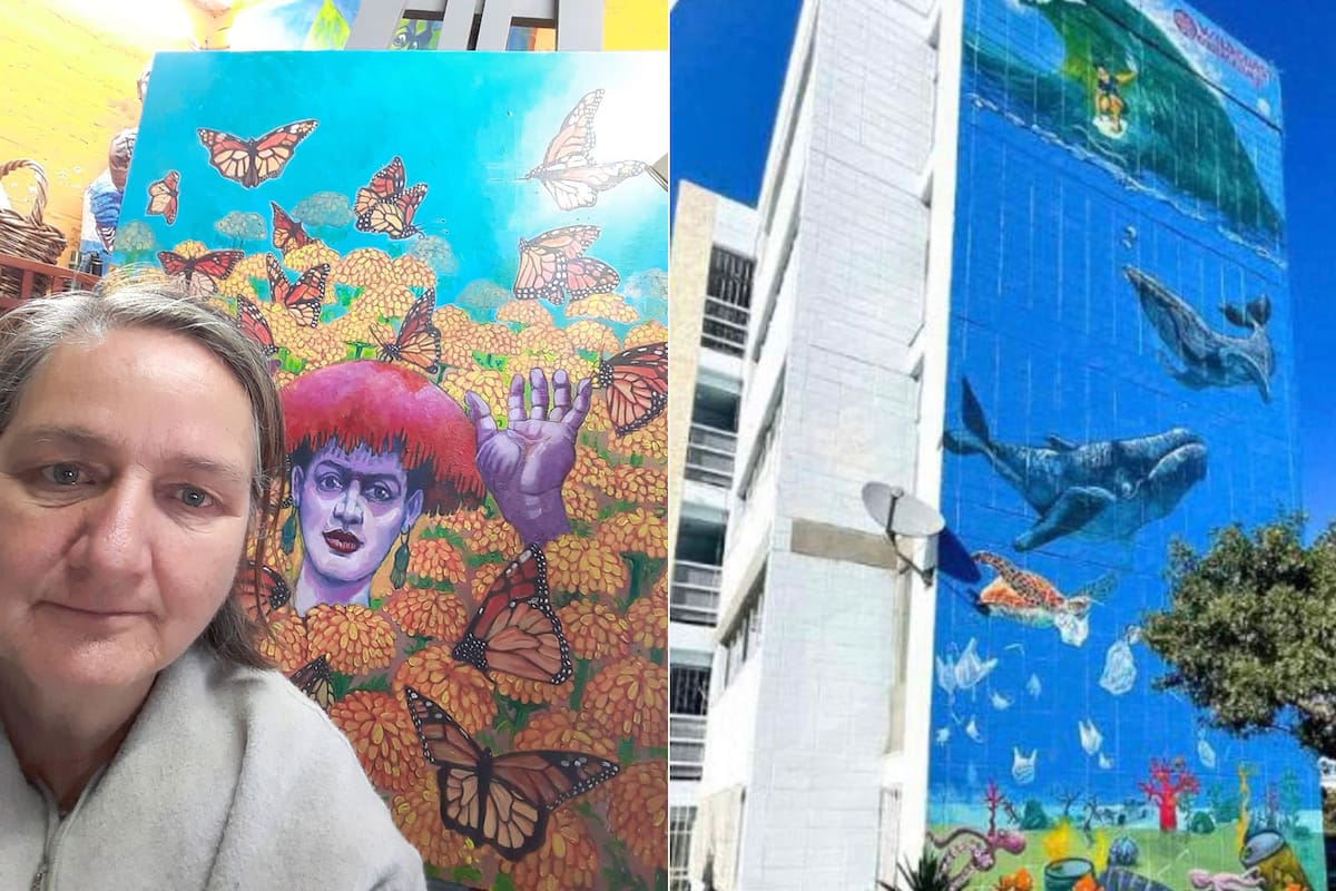 Artista de Rosarito busca crear conciencia del daño en las playas