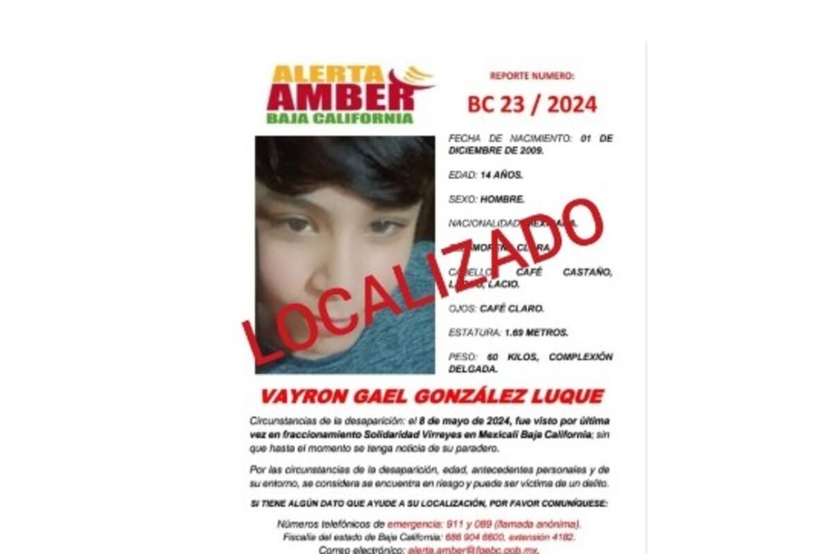 Localiza FGE a menor en la ciudad de Tijuana