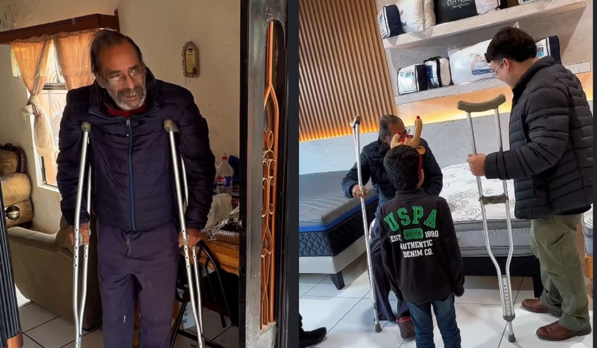 “El hombre de la tercera edad dormía en el piso”: Influencer visita a un adulto mayor de bajos recursos y le compra una cama