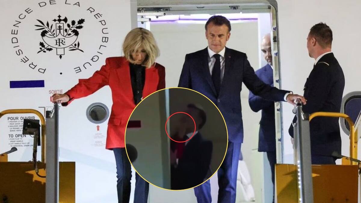 Se viraliza video de Macron y su esposa donde presuntamente le da un manotazo en la cara. Foto: Especial (Captura de video/X)