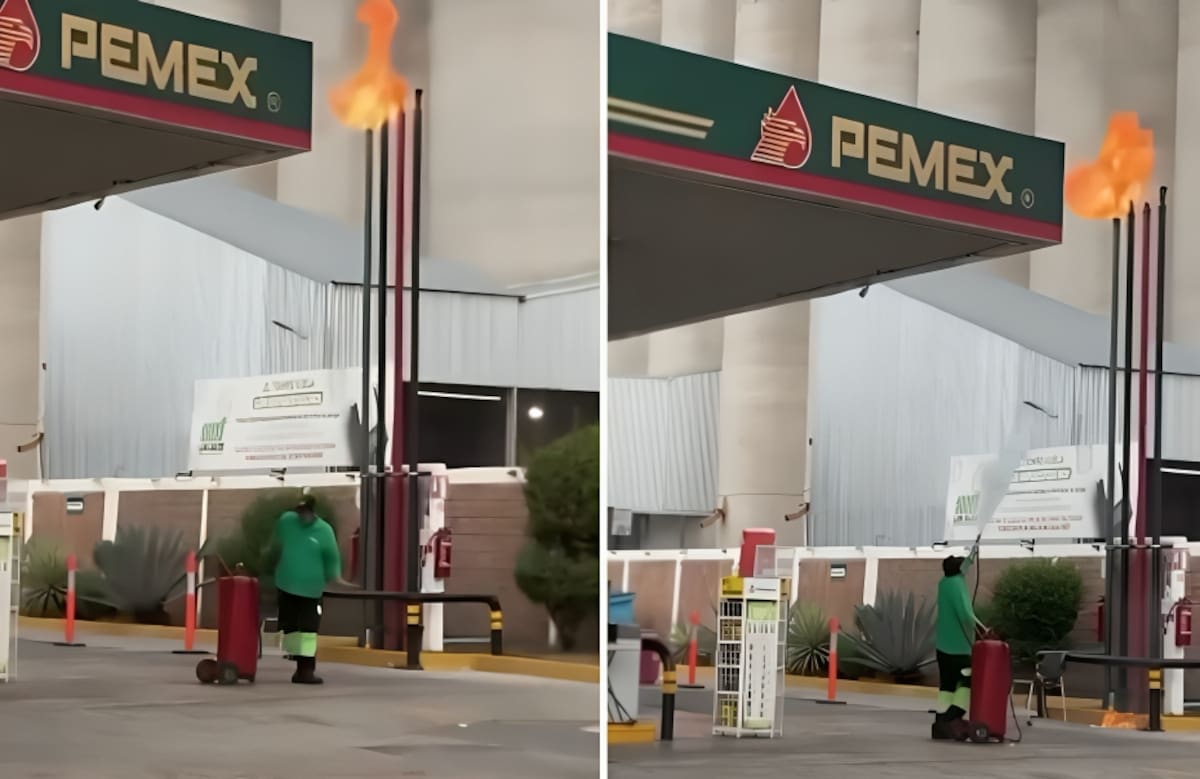 Un rayo impactó una gasolinera ubicada en la calle Sufragio Efectivo. | Crédito: captura de video