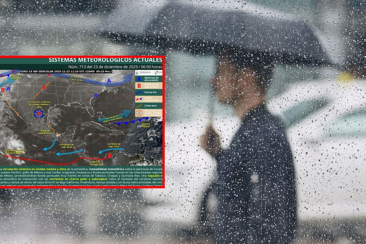 SMN advierte condiciones climáticas severas en varios estados por combinación de lluvias intensas, viento y frío extremo