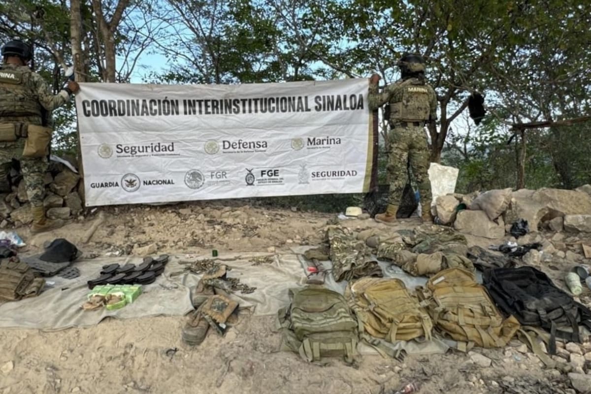 Hallan campamento criminal en San Ignacio con arma larga, cientos de cartuchos y equipo táctico; fuerzas federales lo inhabilitan