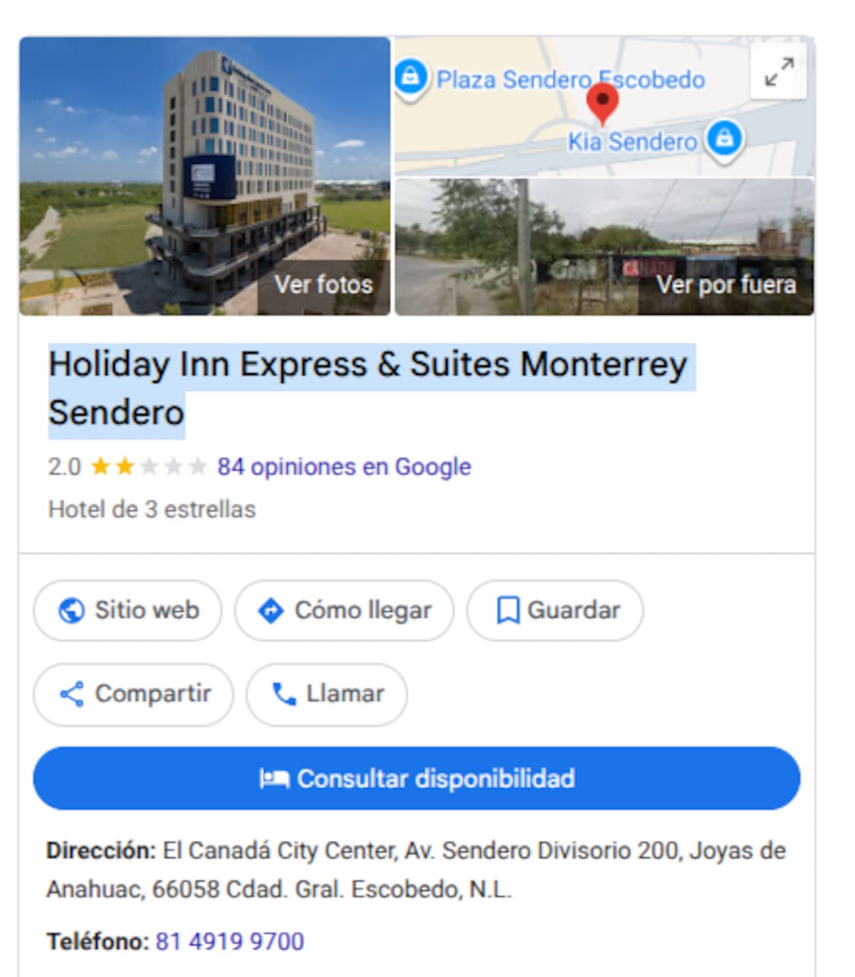Las malas reseñas del hotel Holiday Inn redujeron su calificación hasta dos estrellas.