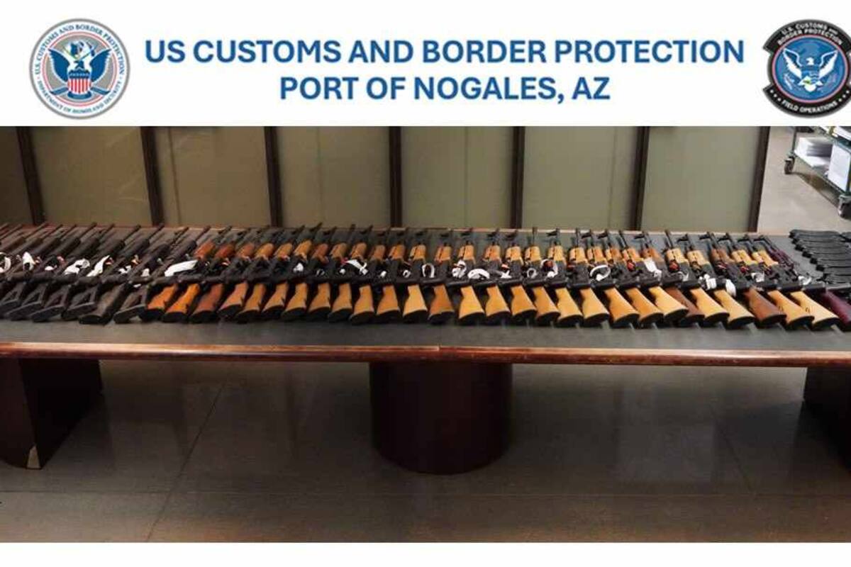 Decomisan 42 rifles AK-47 en garita de Nogales