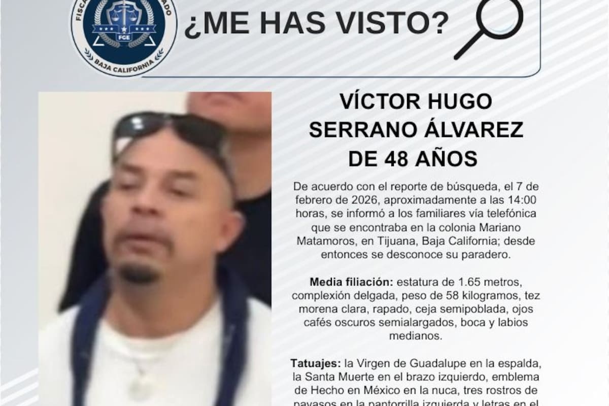Se busca a Víctor Hugo Serrano Álvarez de 48 años