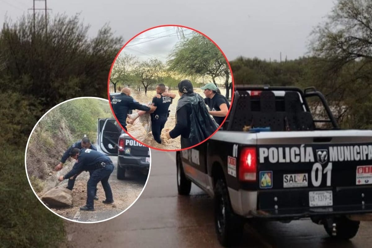 Lluvias en Sonora activan operativos de la Policía Estatal en Caborca, Hermosillo y 12 municipios más con recorridos de vigilancia y cierres viales por seguridad