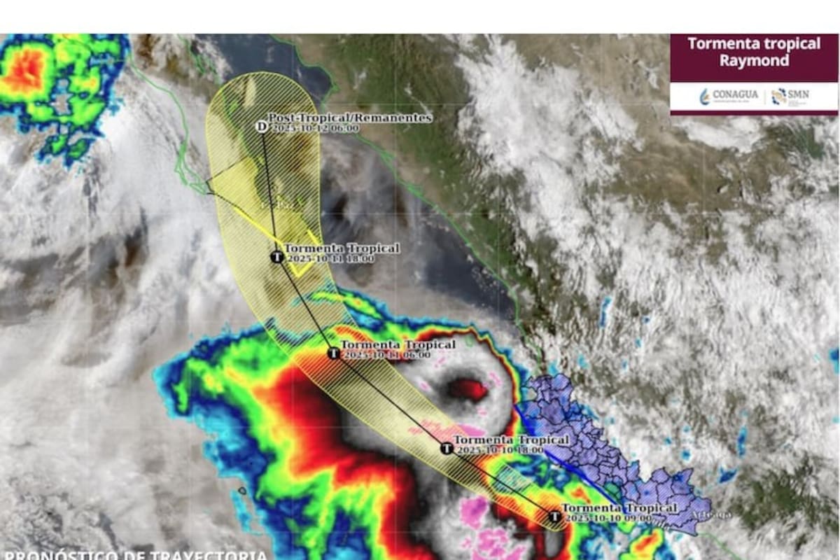 Tormenta tropical “Raymond” traerá fuertes vientos y posibles inundaciones; esta será su trayectoria