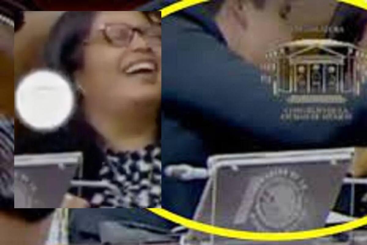 ¡Ni Romeo y Julieta! Captan a diputado del PRI haciendo "avioncito" con chocolate a diputada de Morena en plena sesión