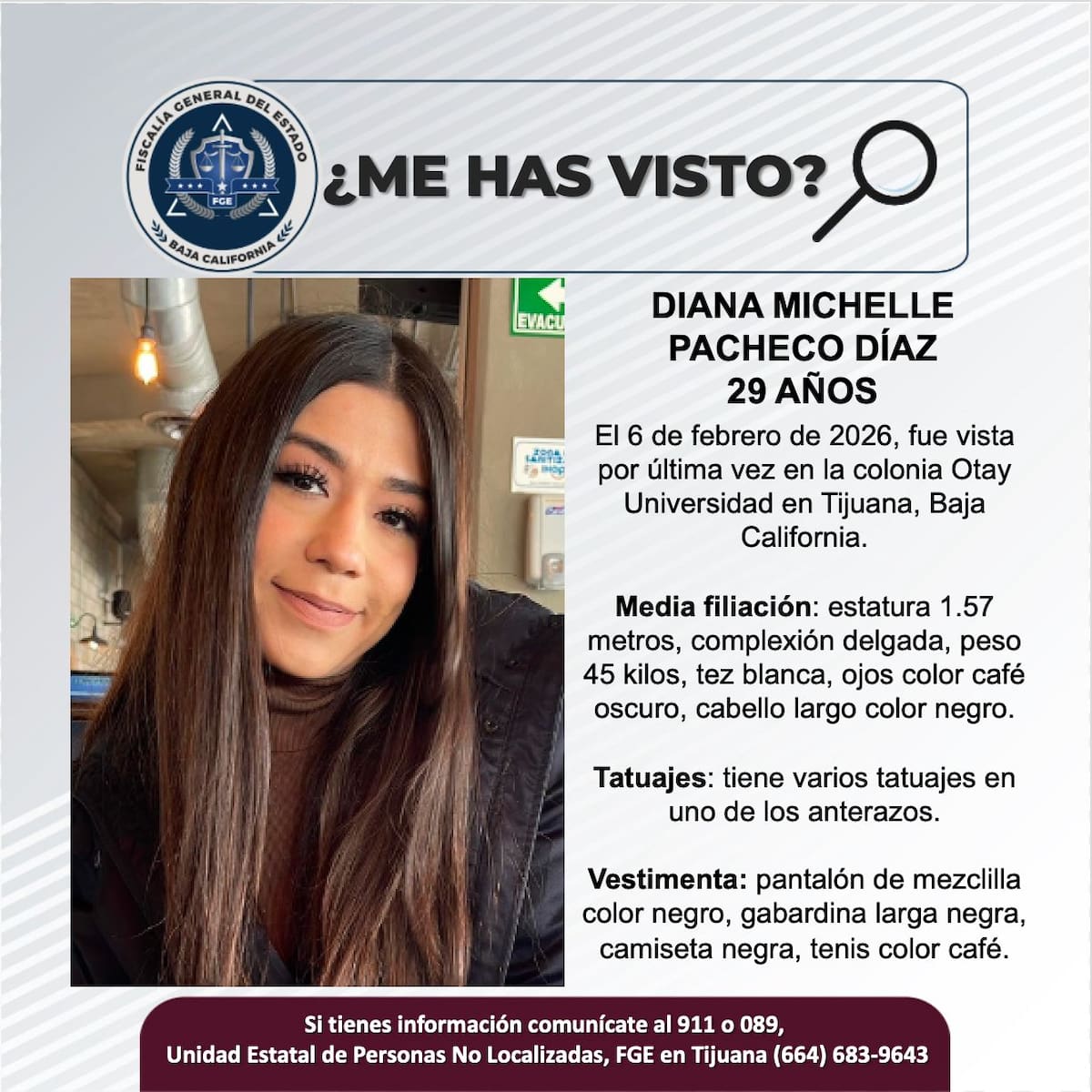 Fue visto por última vez el 6 de febrero de 2026.