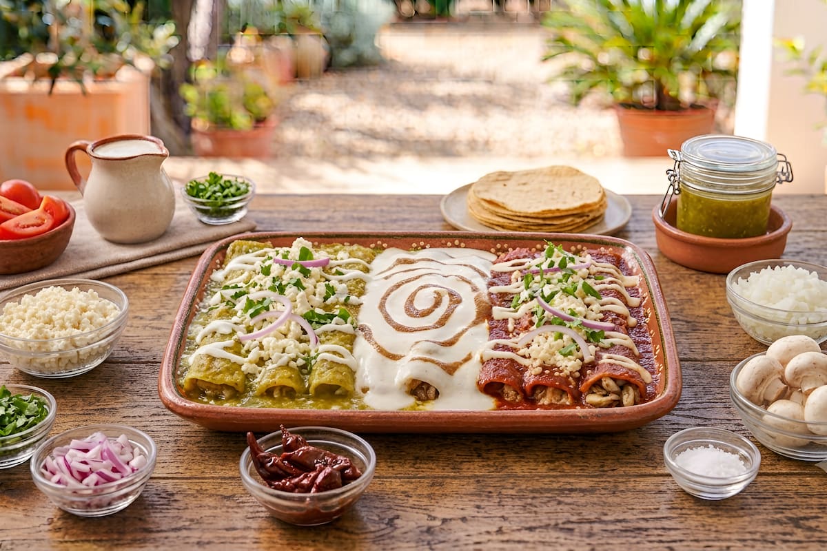 Enchiladas de champiñones