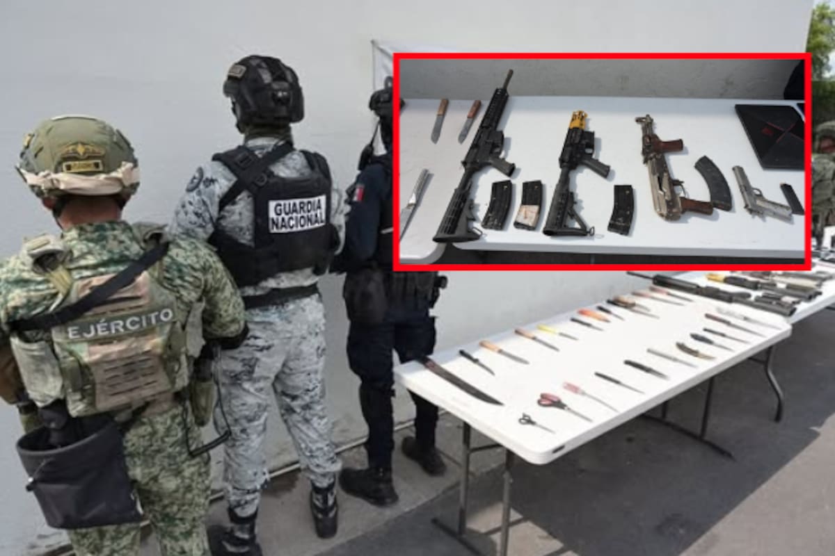 Hallan fusiles AK, M4, machetes y celulares durante revisión en penal de Aguaruto, Culiacán
