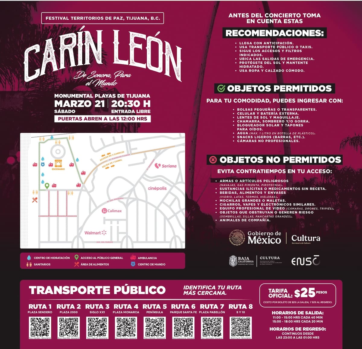 Reforzarán vigilancia en presentación de Carin León en Tijuana. Foto: Archivo