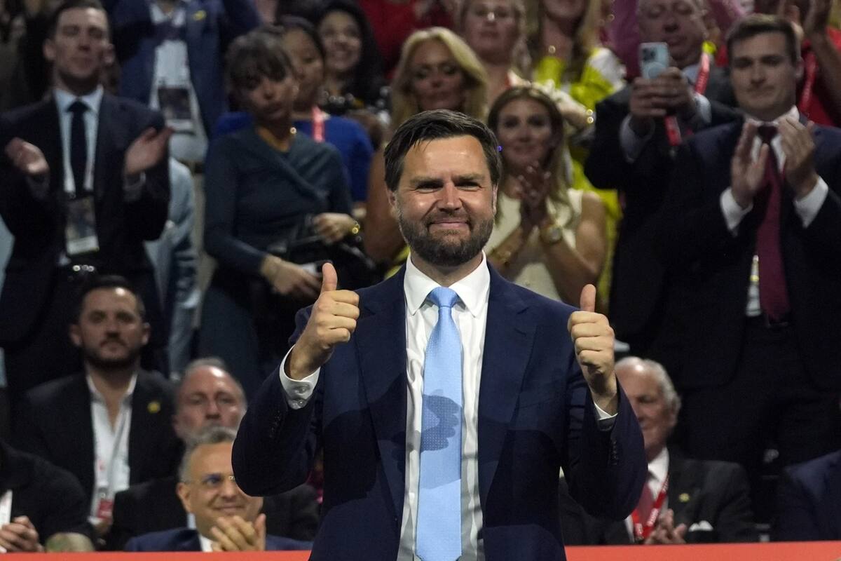 Fotografía de J.D. Vance en su primer discurso. | Crédito: AP