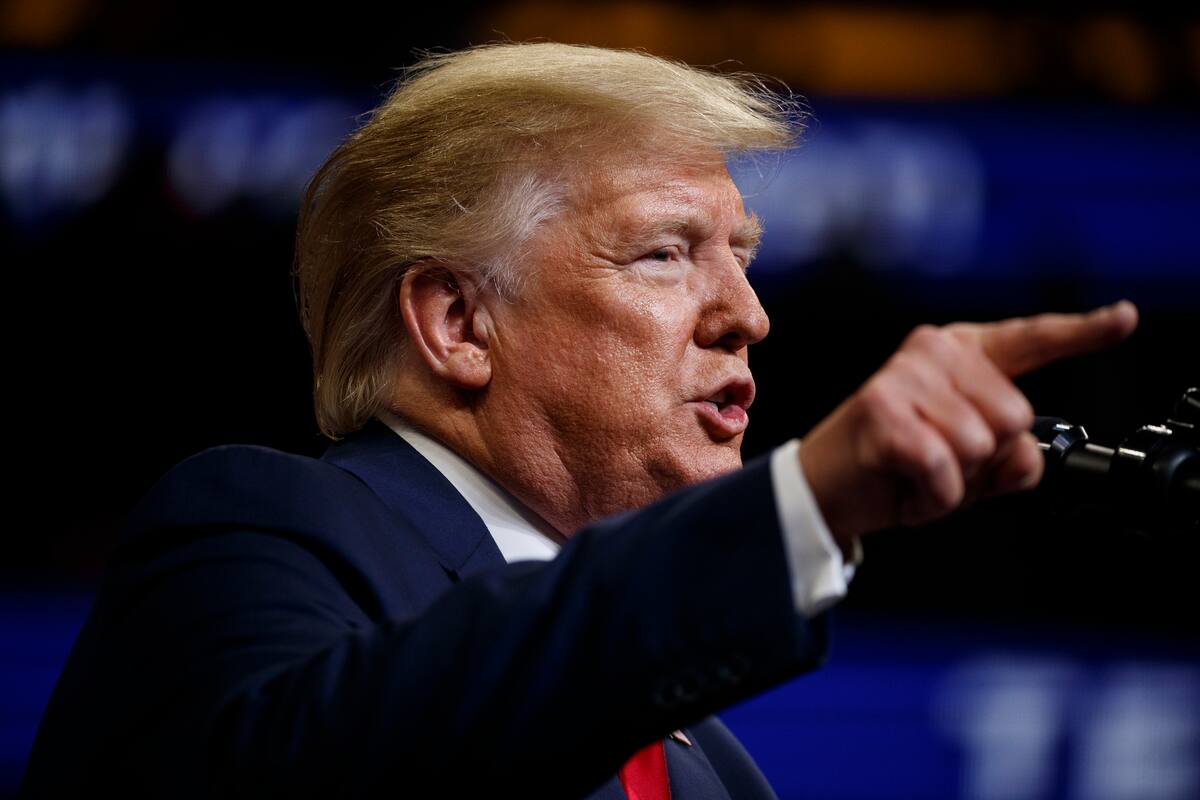 El presidente Donald Trump habla en el acto de lanzamiento de su campaña de reelección en Orlando, Florida, EE.UU., el 18 de junio de 2019. (AP Foto/Evan Vucci)