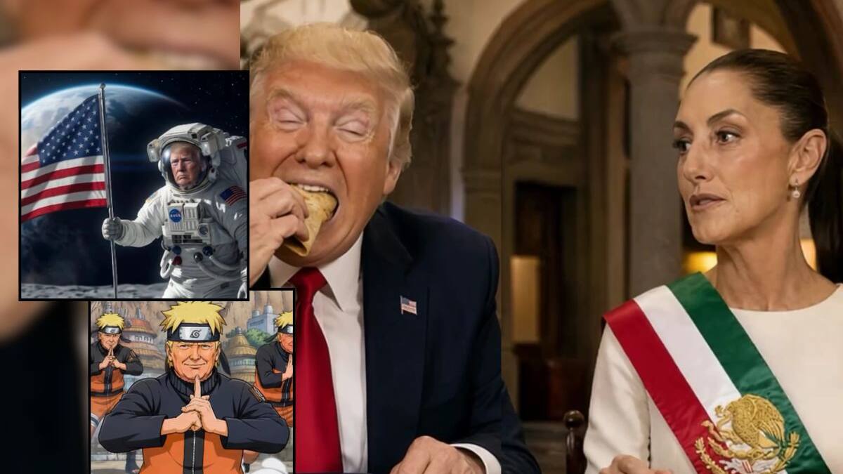 Trump publica video hecho con IA donde aparece bailando por el mundo y comiendo tacos con Sheinbaum, mientras crece el debate por el uso político de la inteligencia artificial (VIDEO)