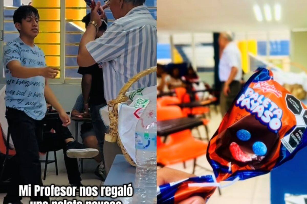 El tierno gesto de un profesor universitario para celebrar el Día del Niño: les regaló una paleta payaso.