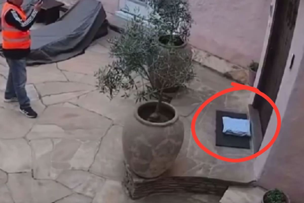 VIRAL: repartidor entrega un paquete en la puerta de una casa, le toma foto y luego se lo roba