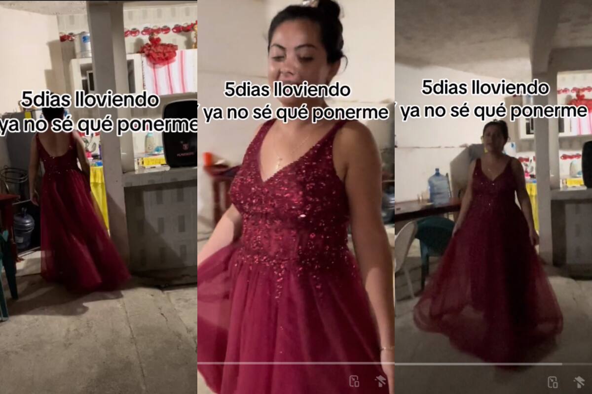 VIRAL | Mujer se queda sin ropa limpia y tuvo que ponerse un vestido para andar en su casa