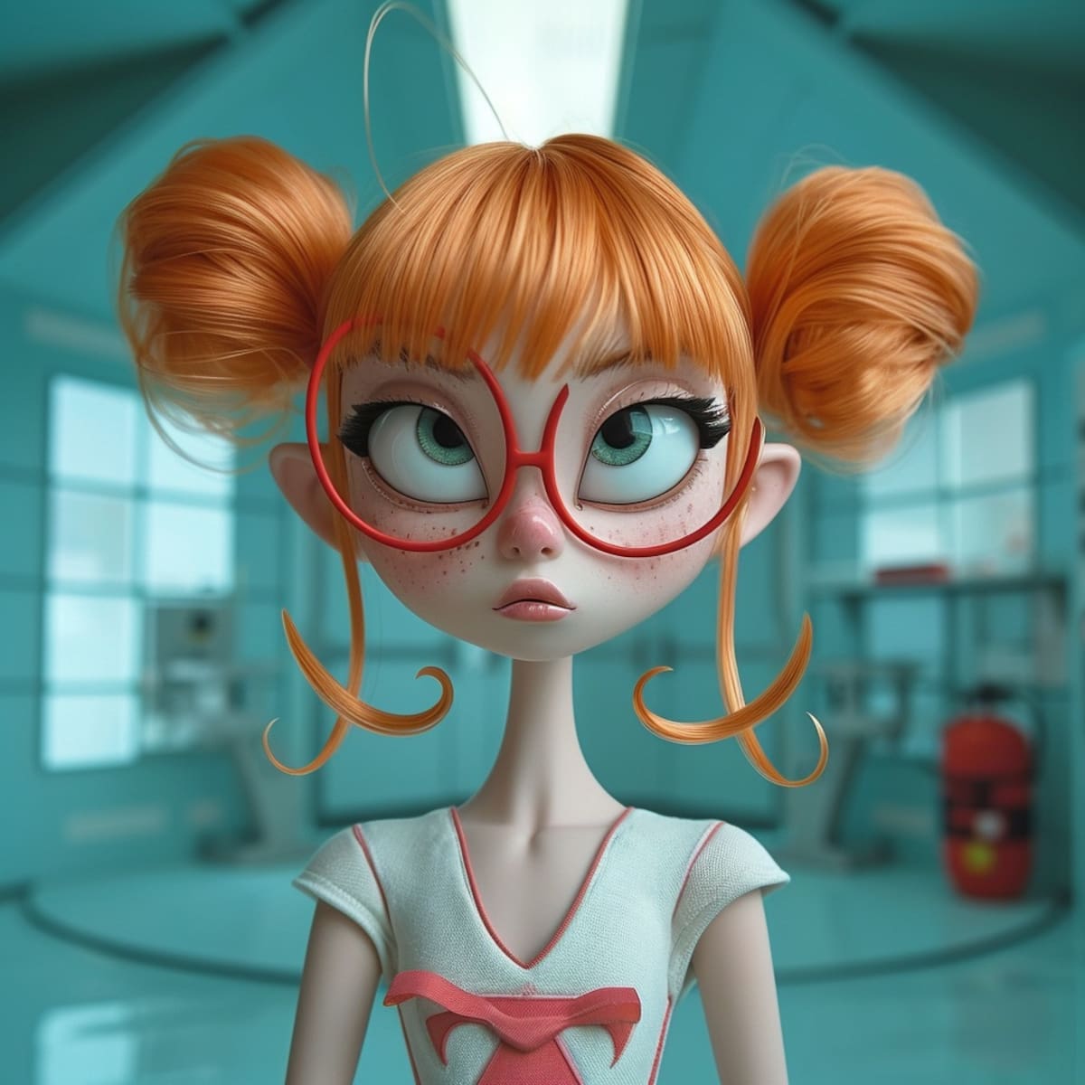 Dee Dee, la traviesa hermana de Dexter, recreada por la Inteligencia Artificial de Midjourney en una visión única y vibrante.