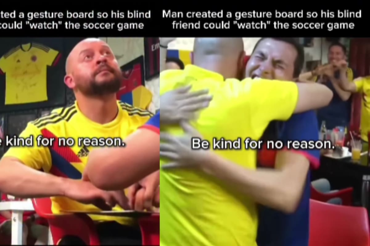 “Este gesto me hizo llorar”: Joven crea una maqueta 3D de una cancha de futbol para que su amigo invidente también disfrute del partido