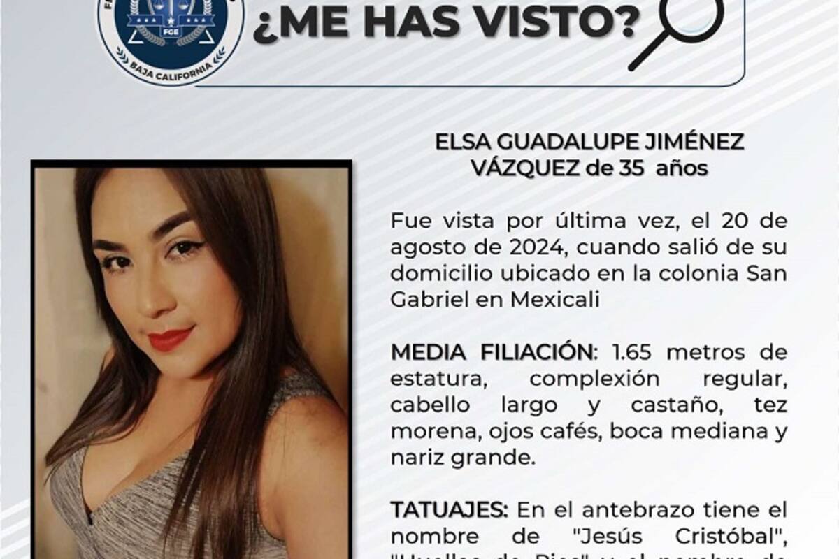 Se solicita apoyo para localizar a Elsa Guadalupe Jiménez Vázquez
