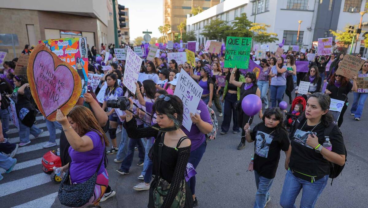 Marcha por el Día de la Mujer en Hermosillo, Sonora, el 8 de marzo del 2025. | Crédito: Eleazar Escobar