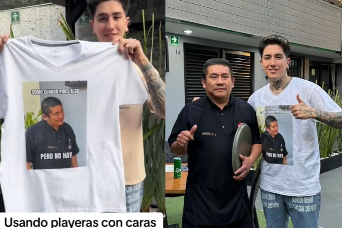 Tiktoker se viraliza por utilizar una playera con cara de un extraño