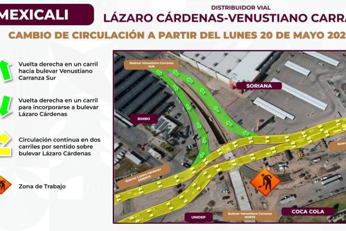 SIDURT: Cambios en circulación vehicular en Llázaro cárdenas y Venustiano Carranza
