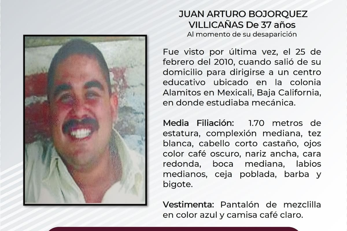 A 16 años de su desaparición, mantienen búsqueda de Juan Arturo en Mexicali