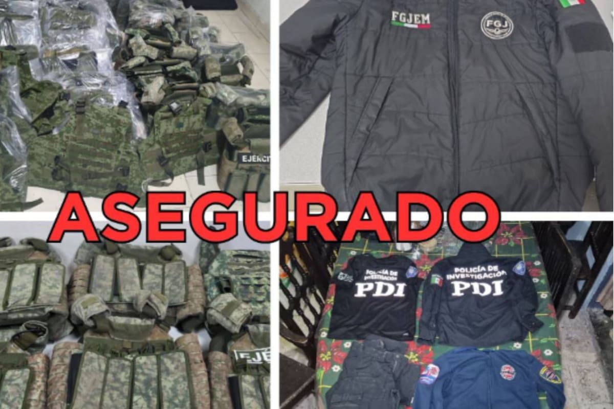 Desmantelan fábrica clandestina de uniformes policiales en Ecatepec; hallan armas y granadas