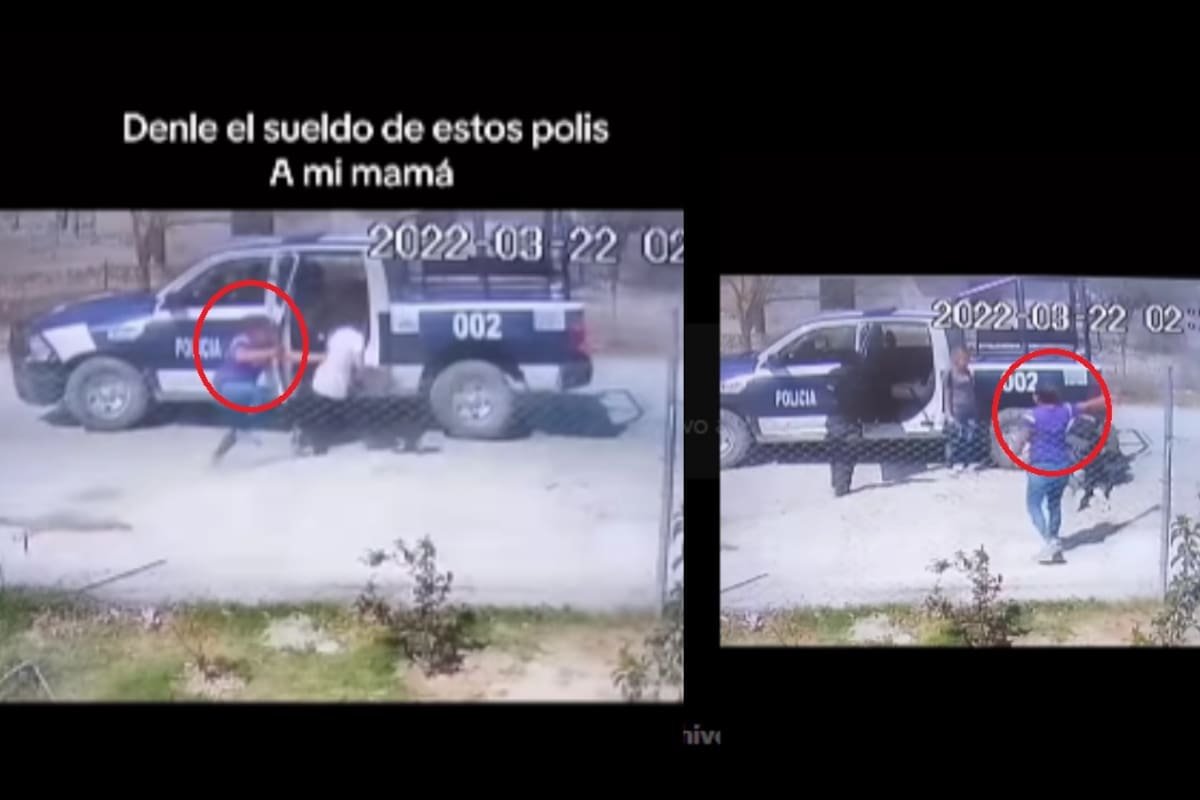 Mamá policía: hijo graba cómo su madre detiene a un delincuente y lo sube a la patrulla
