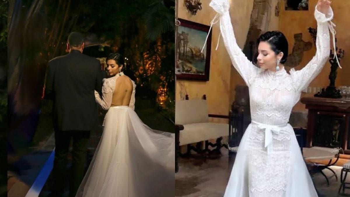 El vestido de novia de Ángela Aguilar