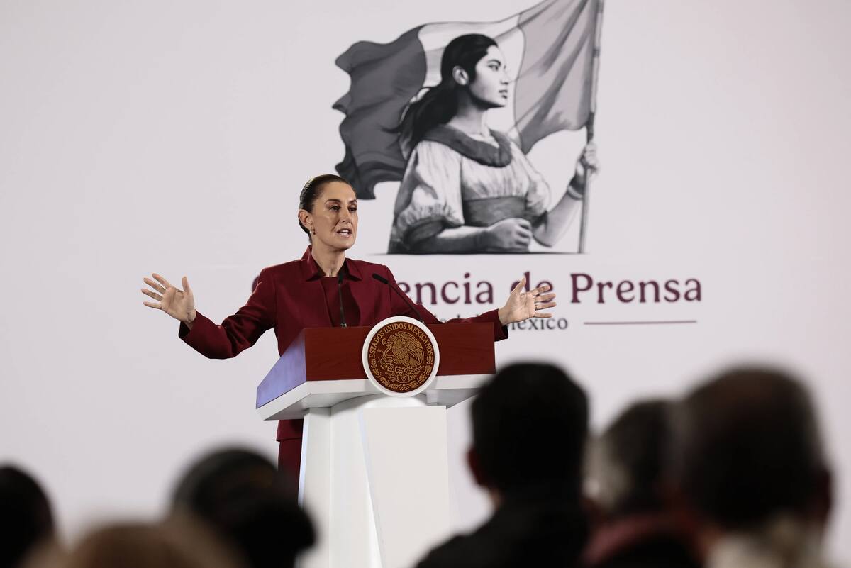 Claudia Sheinbaum en conferencia de prensa en el Palacio Nacional. / EFE.