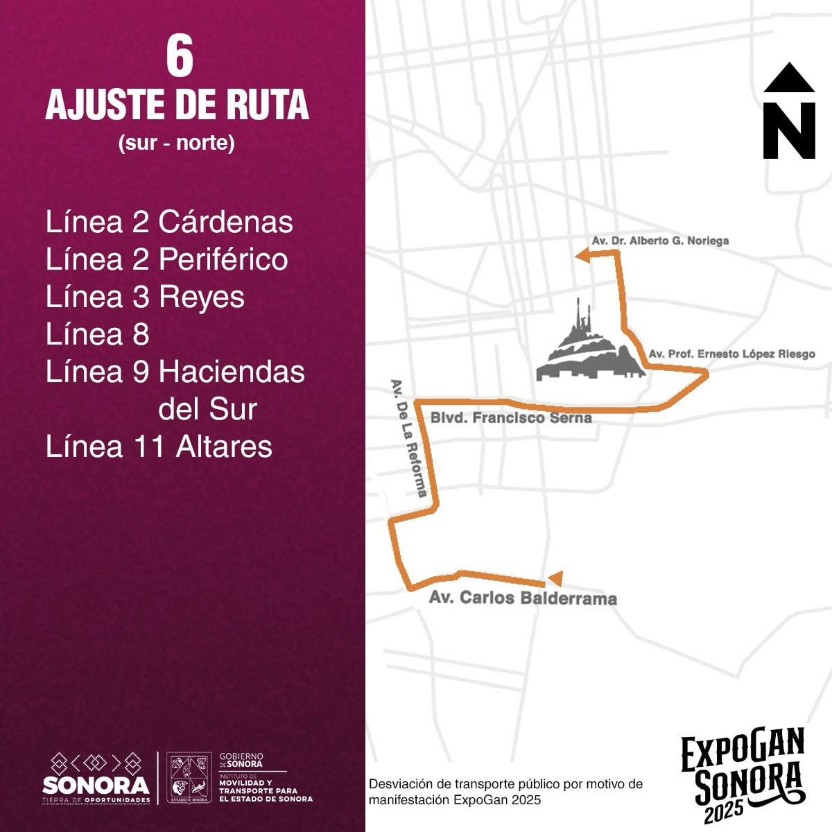 ExpoGan Sonora 2025: cierres viales y ajustes en rutas de camiones en Hermosillo / Espécial